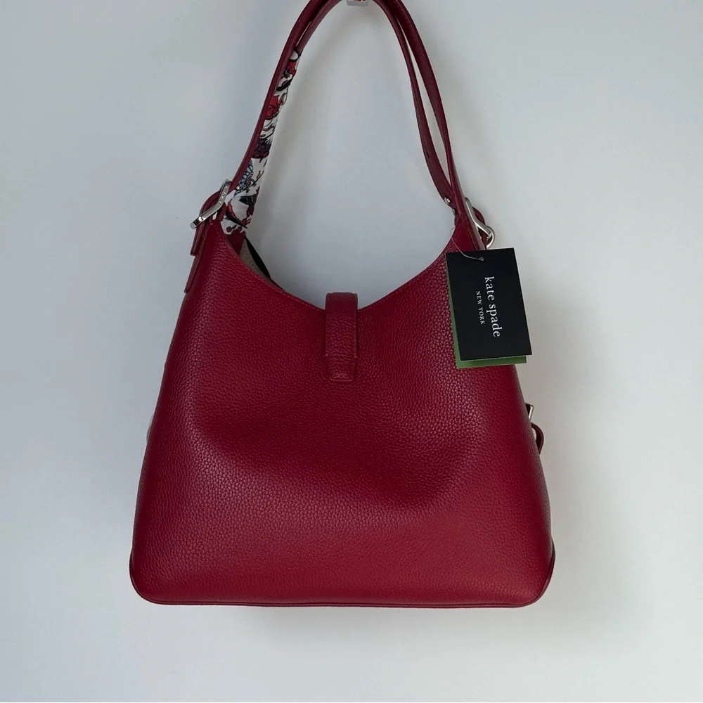 NWT Kate Spade Retail Deco Crossbody Tote Handbag Red Jam KI557 Styled Set